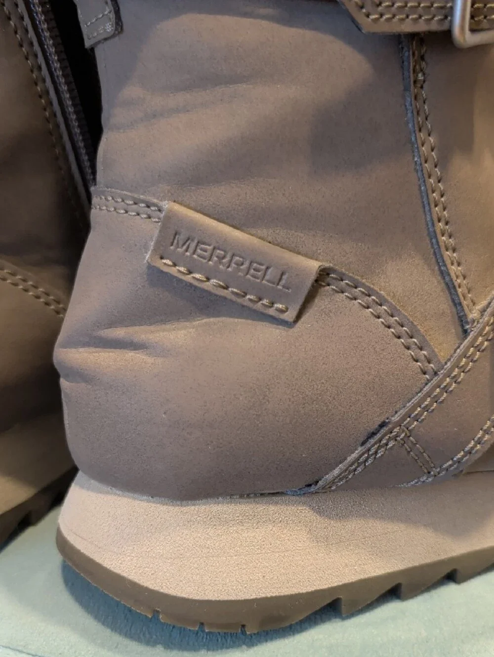 Merrell Gray Buckle Ankle Boots
